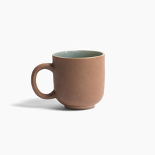 Load image into Gallery viewer, Textured brown large mug with sage green interior 
